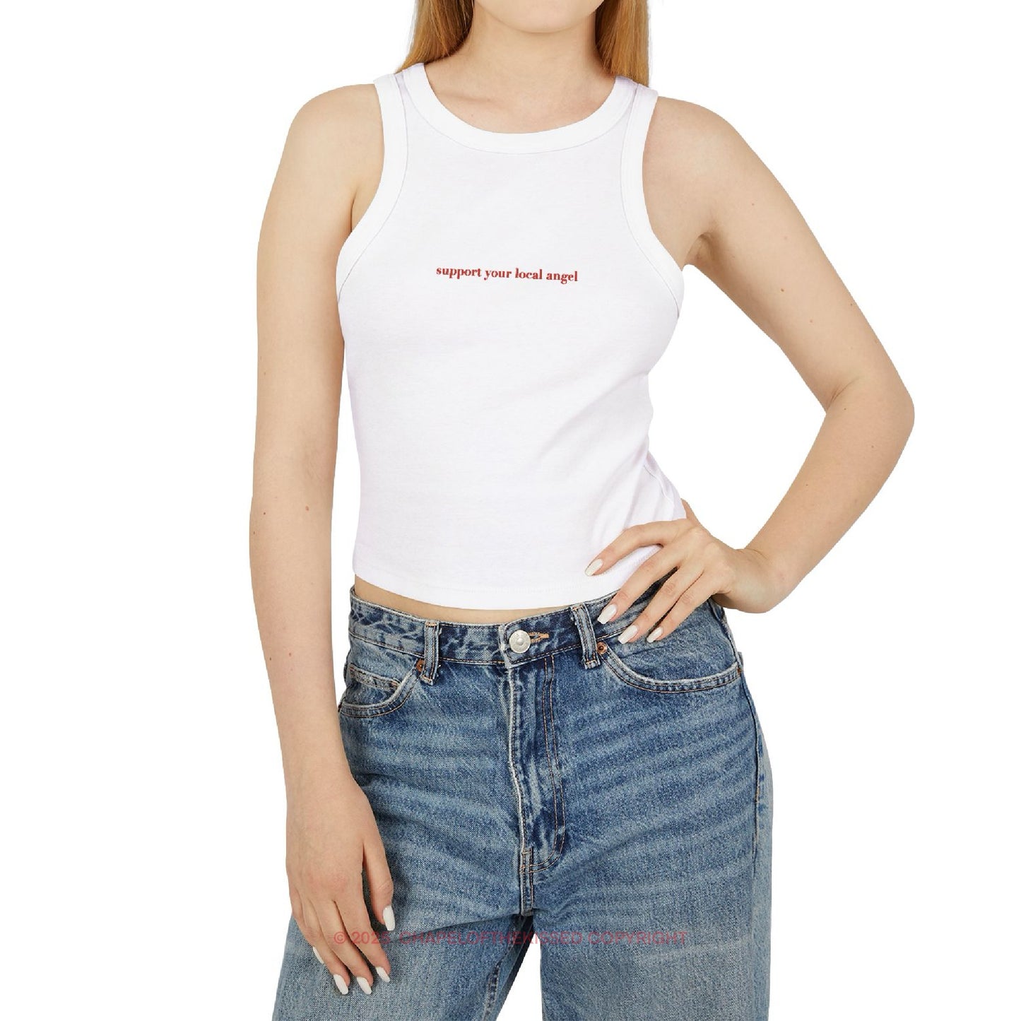 Support your local angel - Women's Racer Tank Top