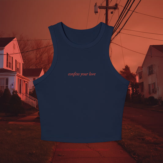 Confess Your Love- italique- Women's Racer Tank Top