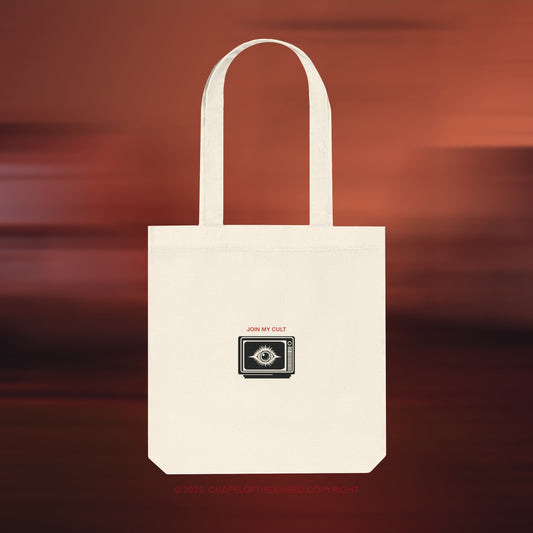JOIN MY CULT -art- Eco-Friendly, Woven Tote Bag