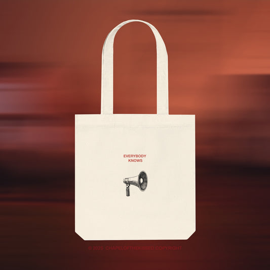EVERYBODY KNOWS -art- Eco-Friendly, Woven Tote Bag