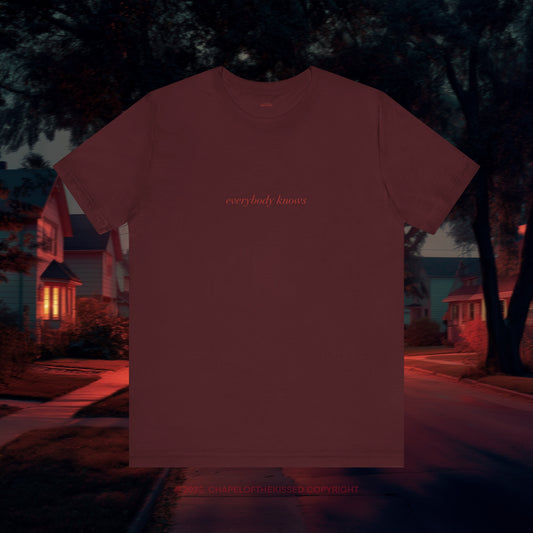 Everybody knows - italique - Classic, Comfy, Unisex T-Shirt (EU)